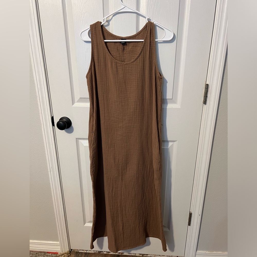 SHEIN brown mid calf dress